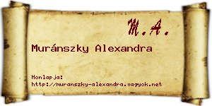 Muránszky Alexandra névjegykártya